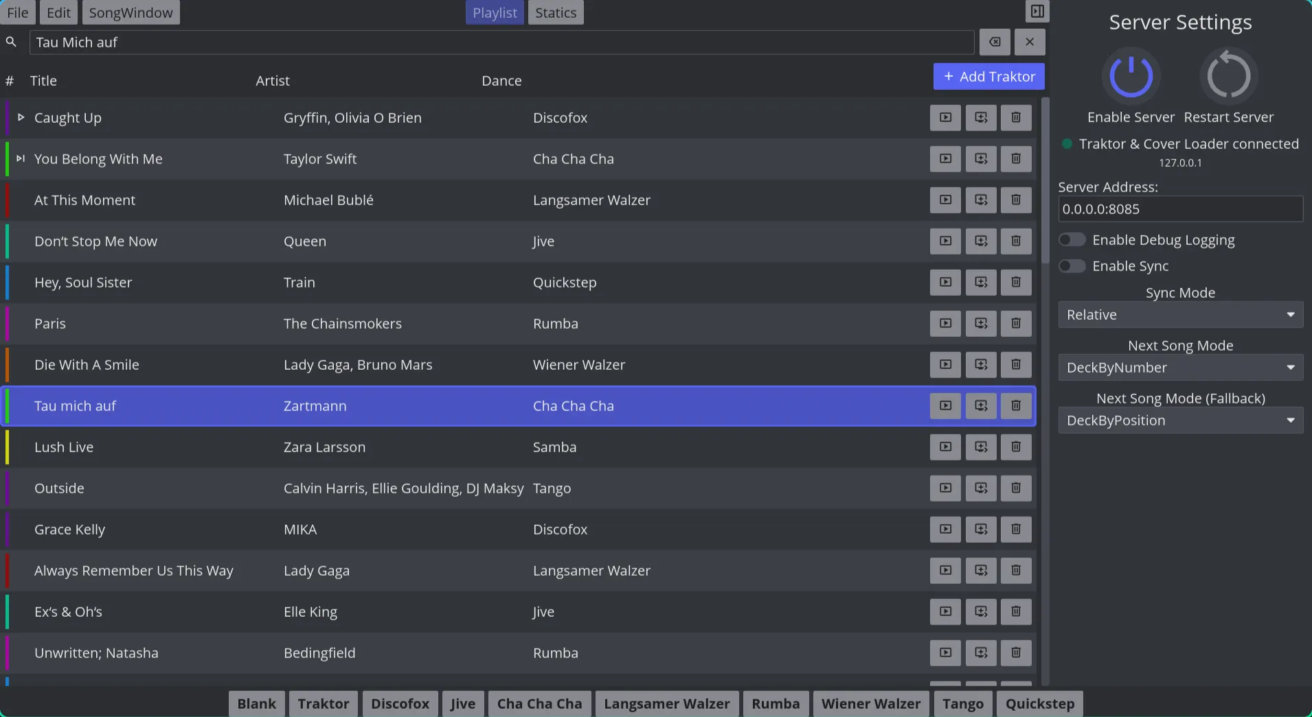 Config Window Playlist
