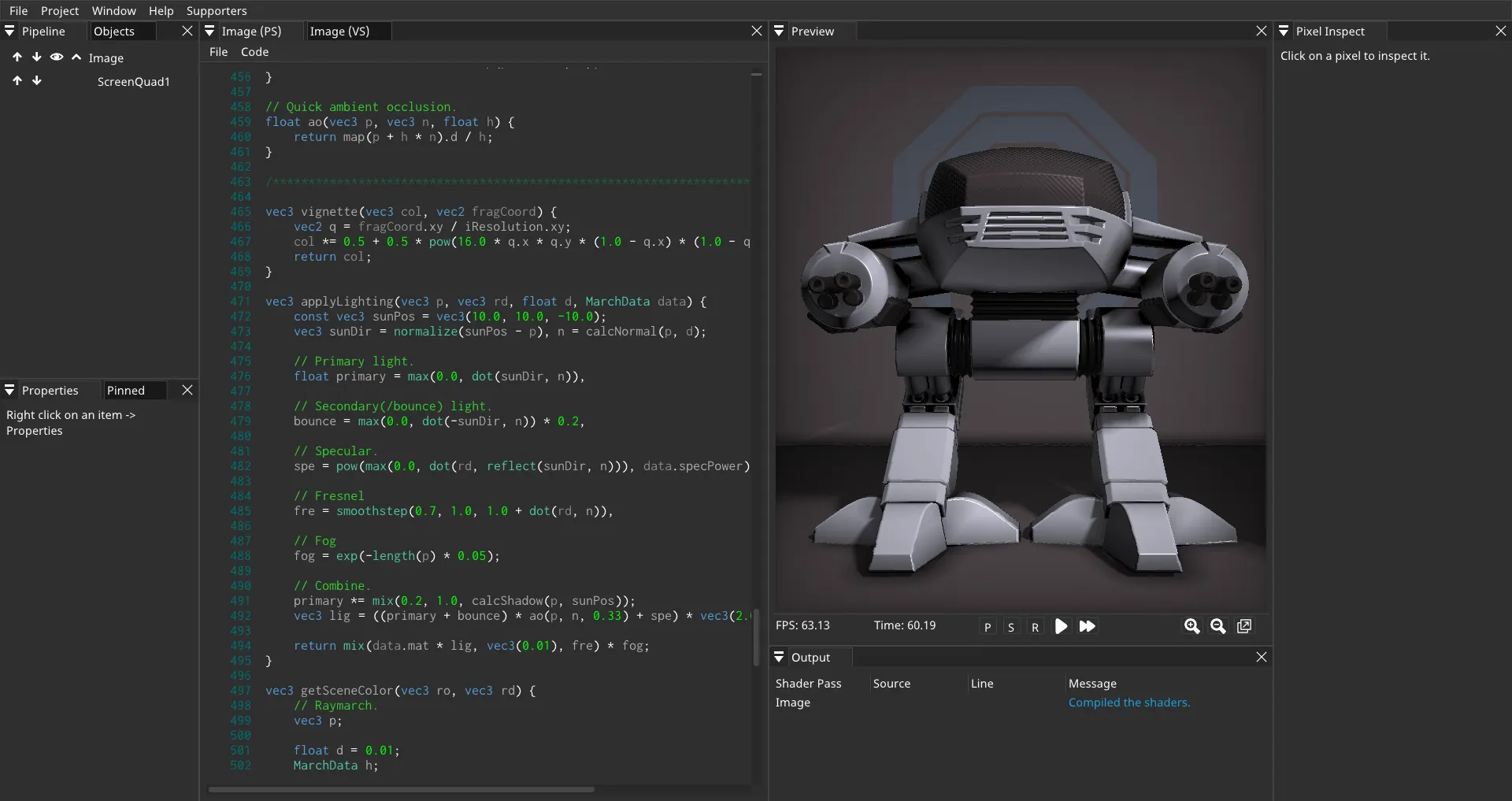 Editing an HLSL shader