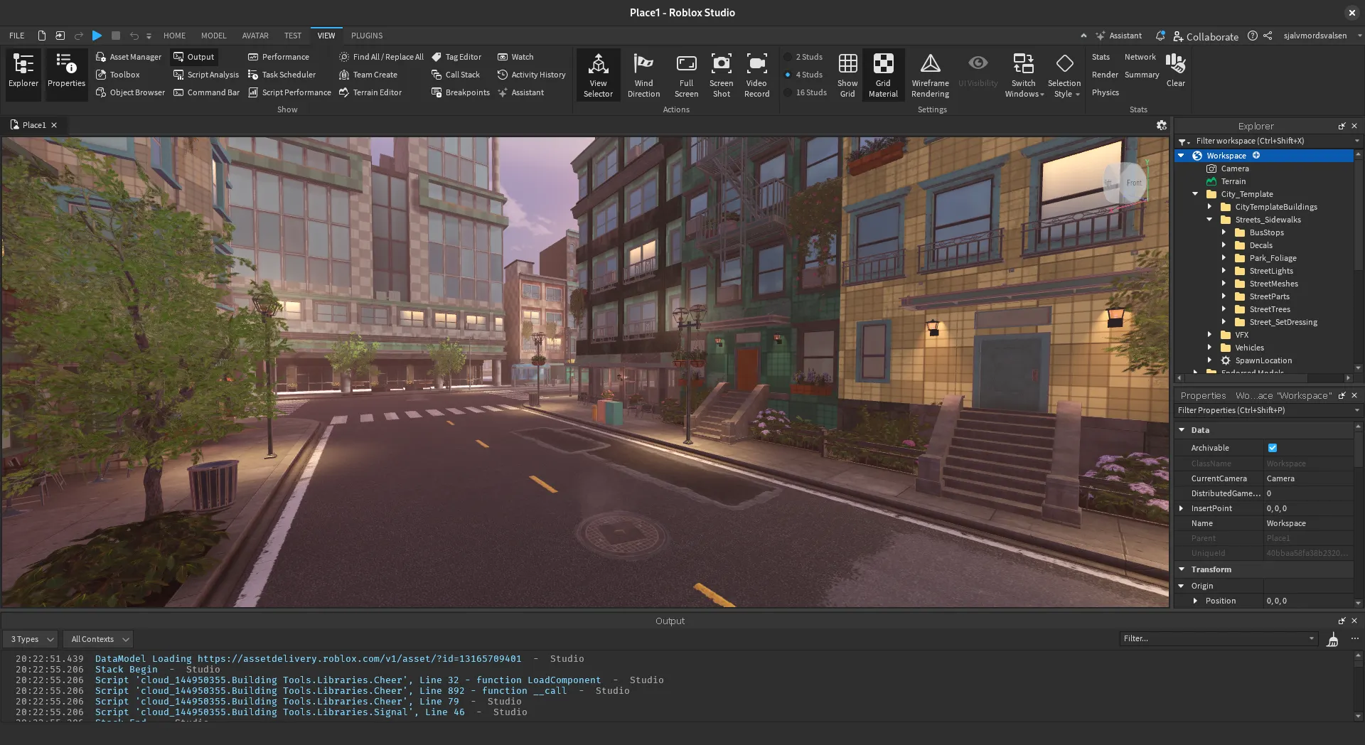 Roblox Studio running under Vinegar