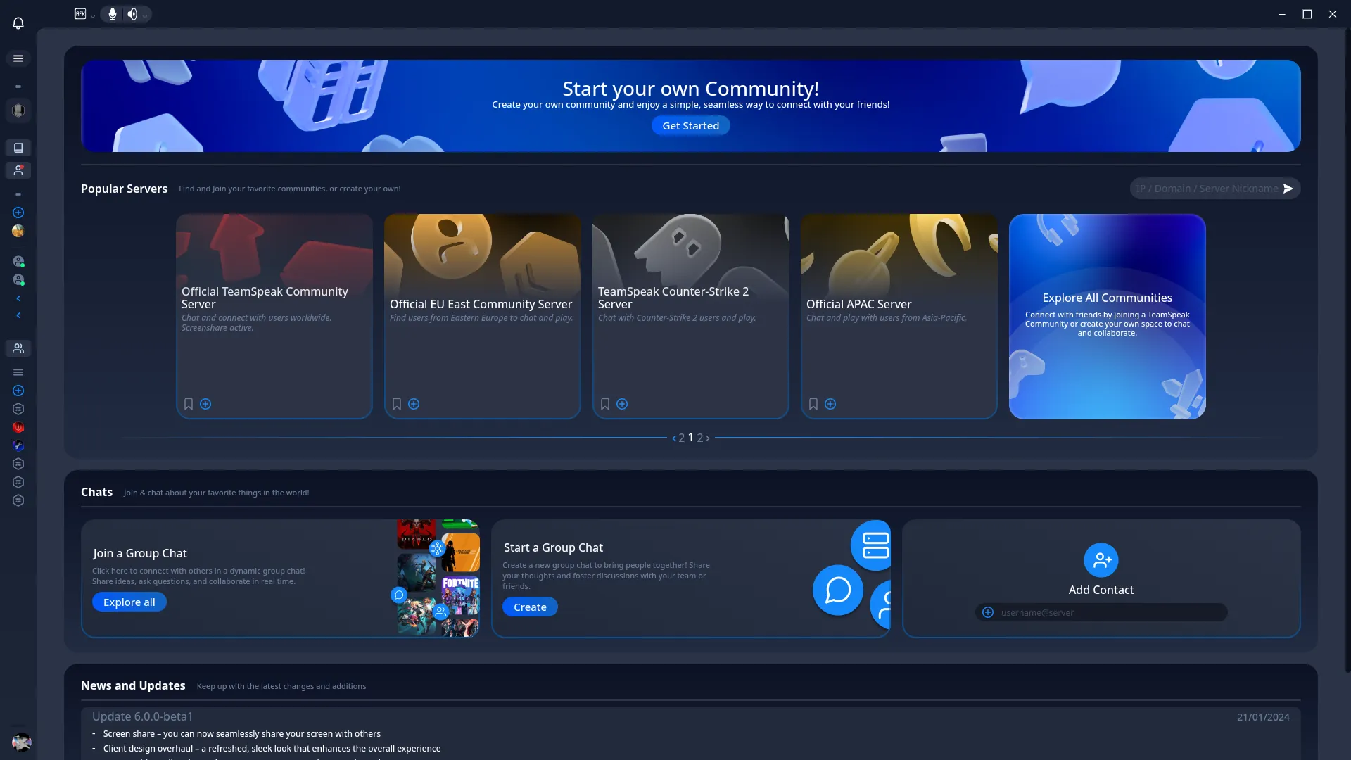 Teamspeak Dashboard