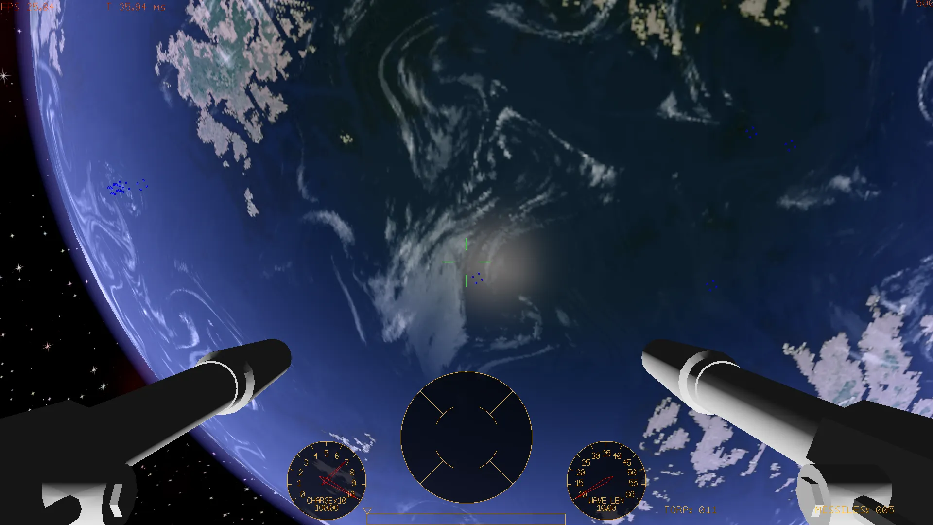 View of the weapons officer's screen.