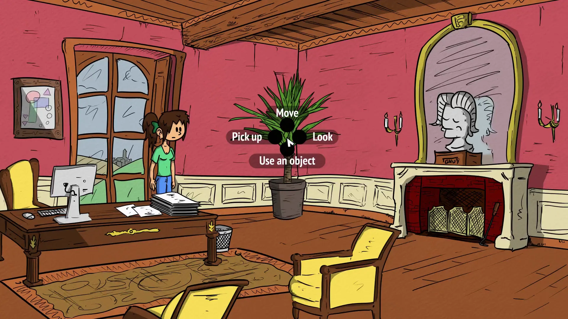 In-game screenshot, selecting an action.