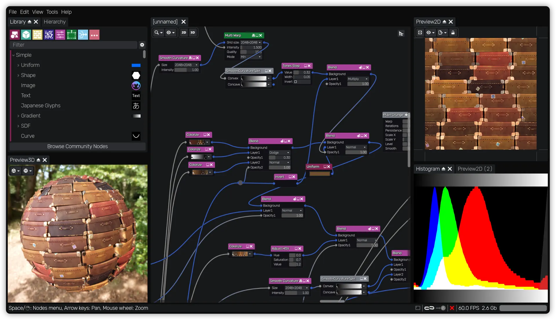 Editing a procedurally generated texture