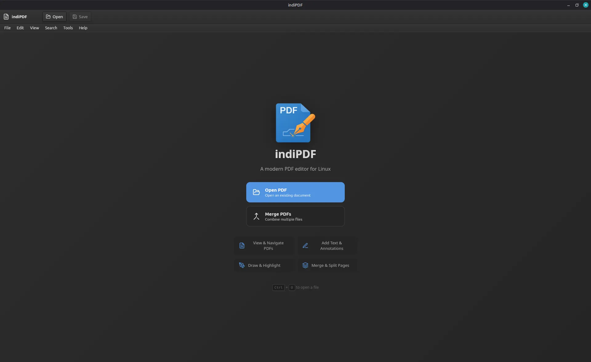 Main editing view with PDF document open