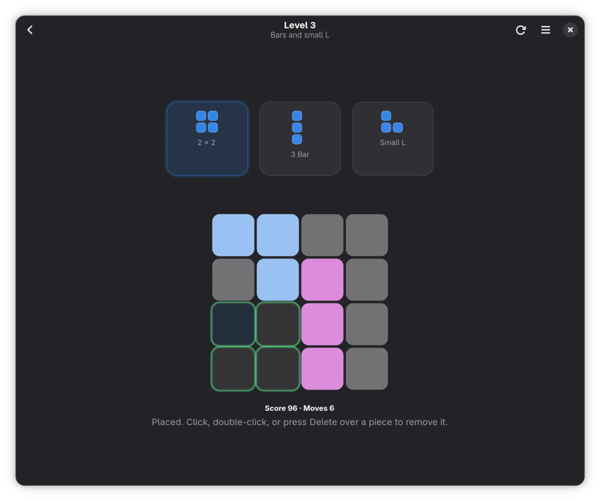 A simple game of Shapebound (1)