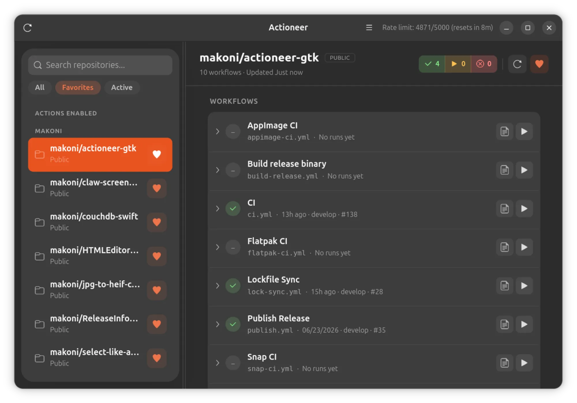 Browse Actions workflows