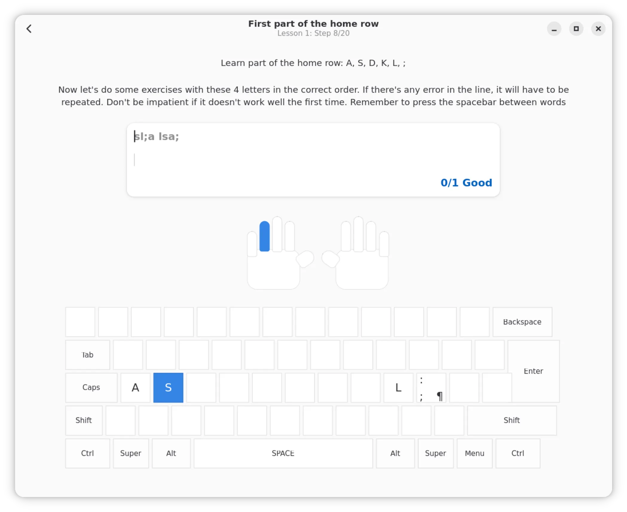Typing lesson