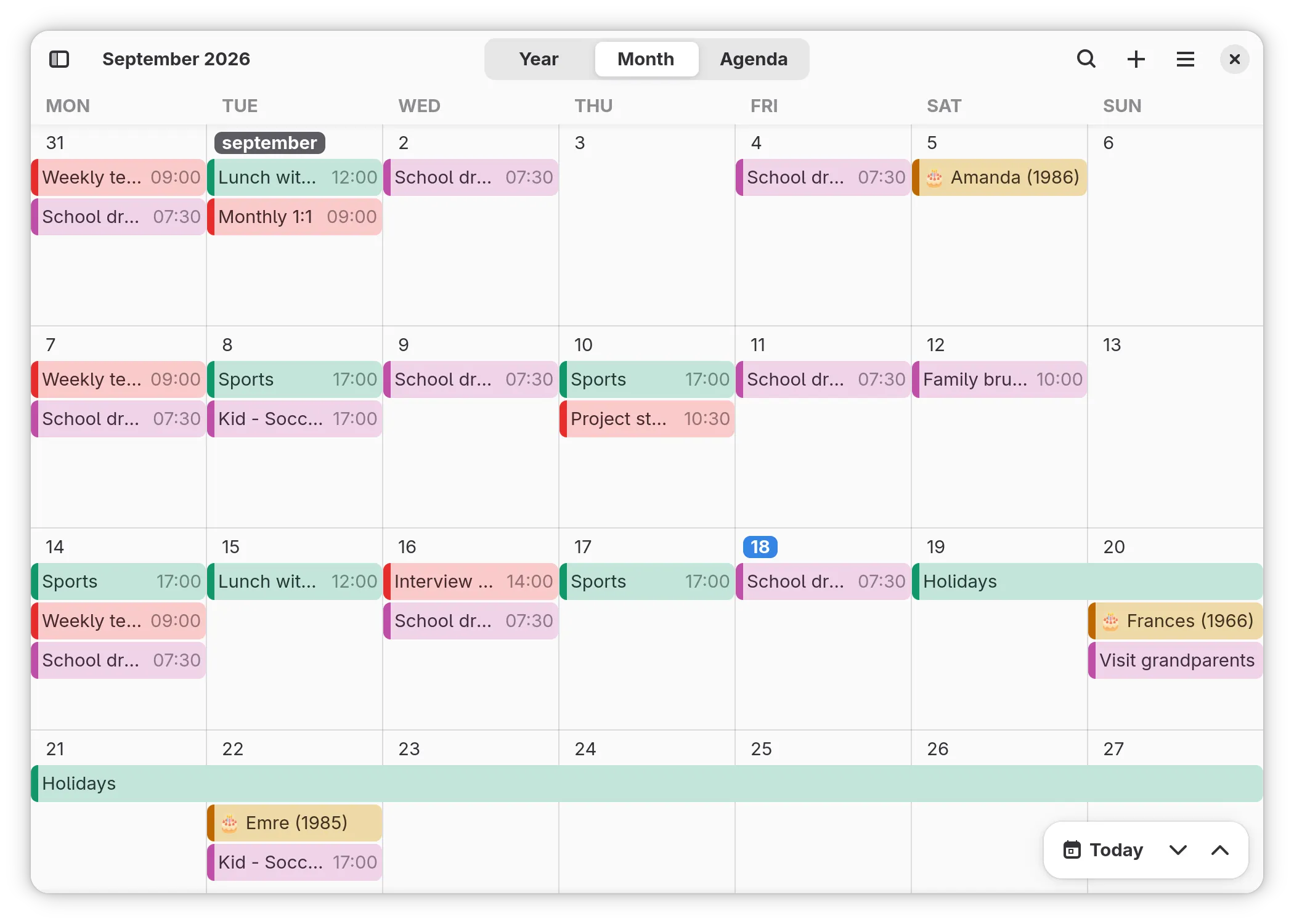 Month view