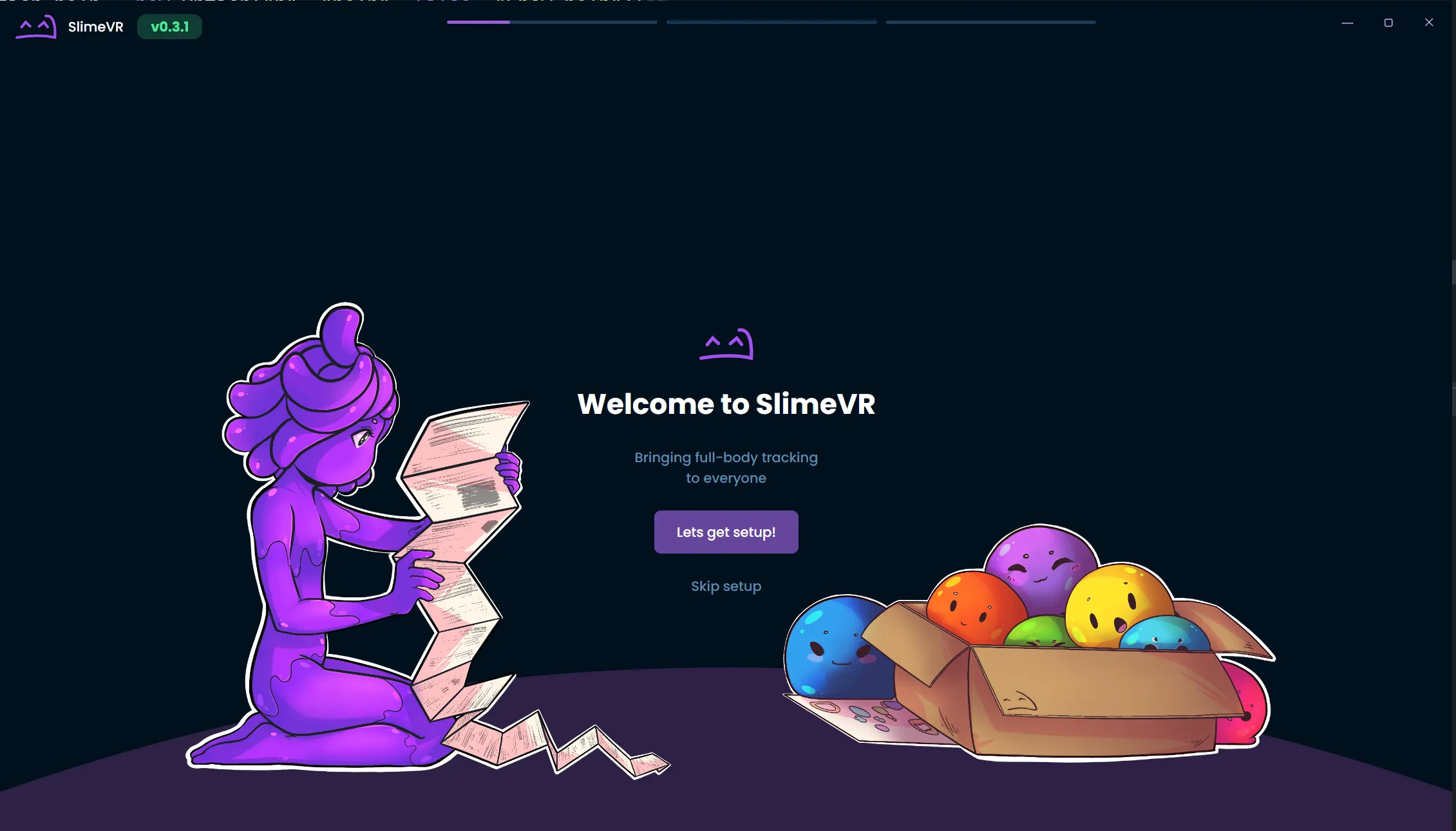 The onboarding for the GUI