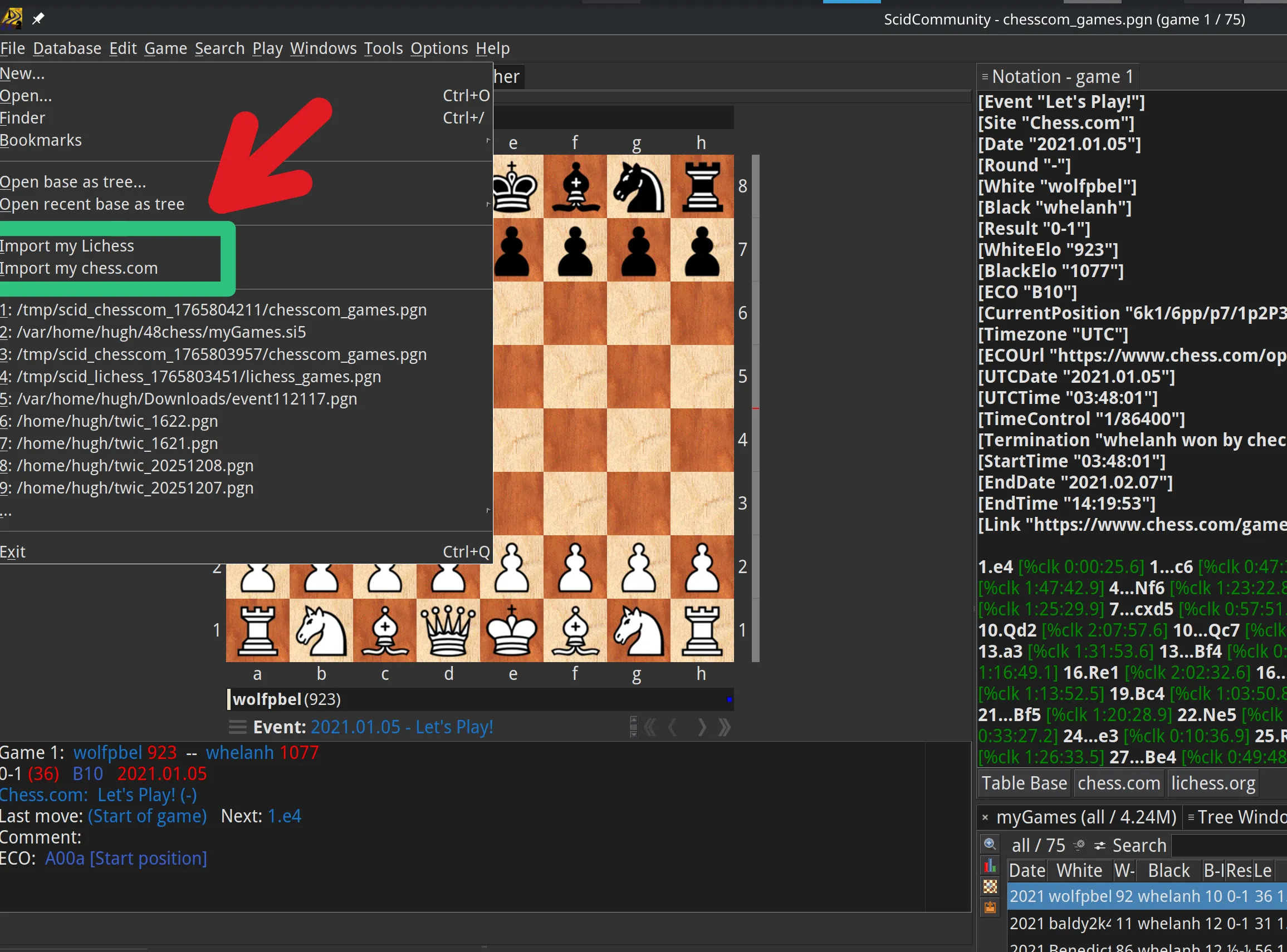 New functions allowing users to directly download and open up their Lichess and chess.com games