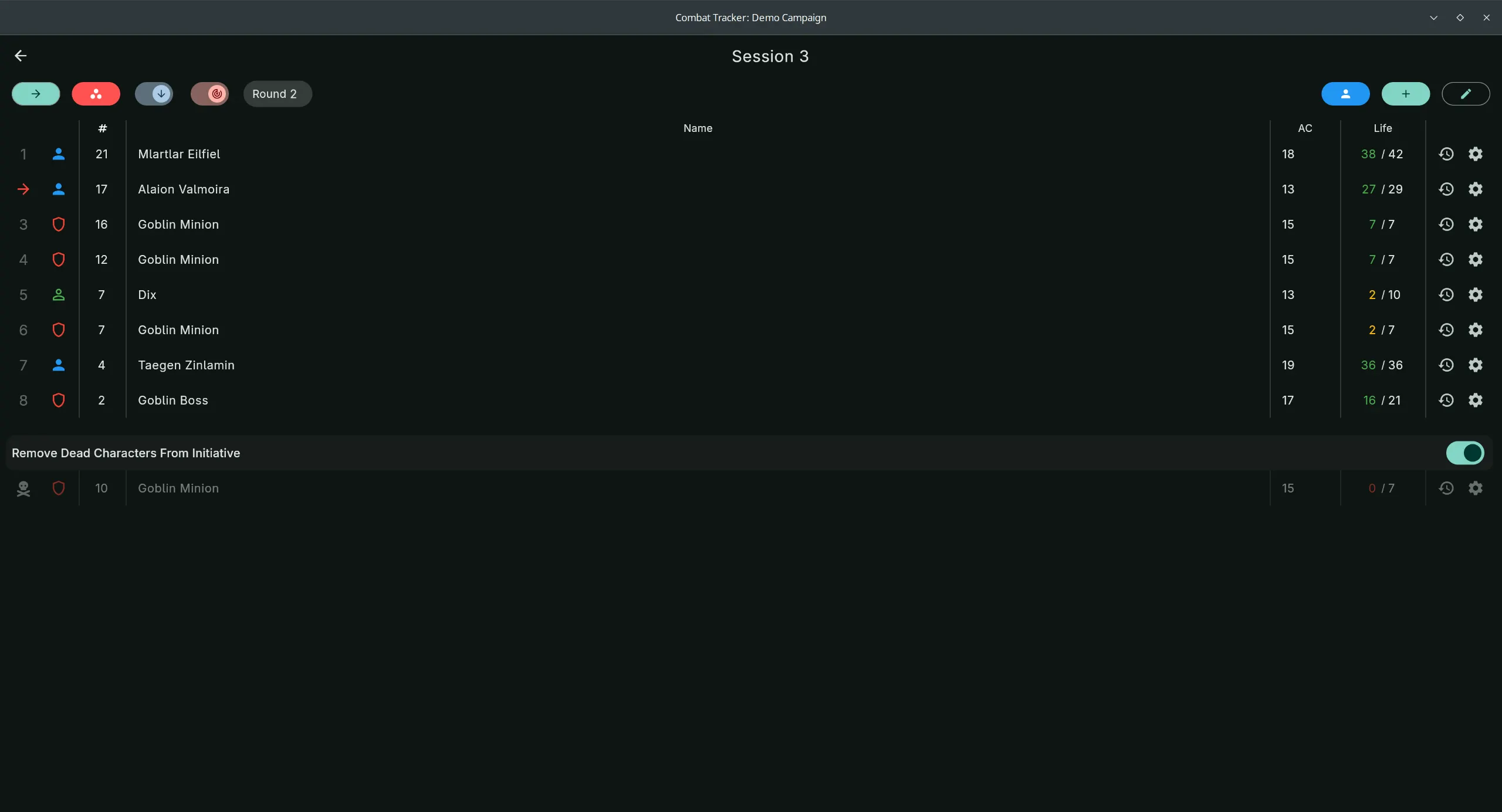 Combat Screen