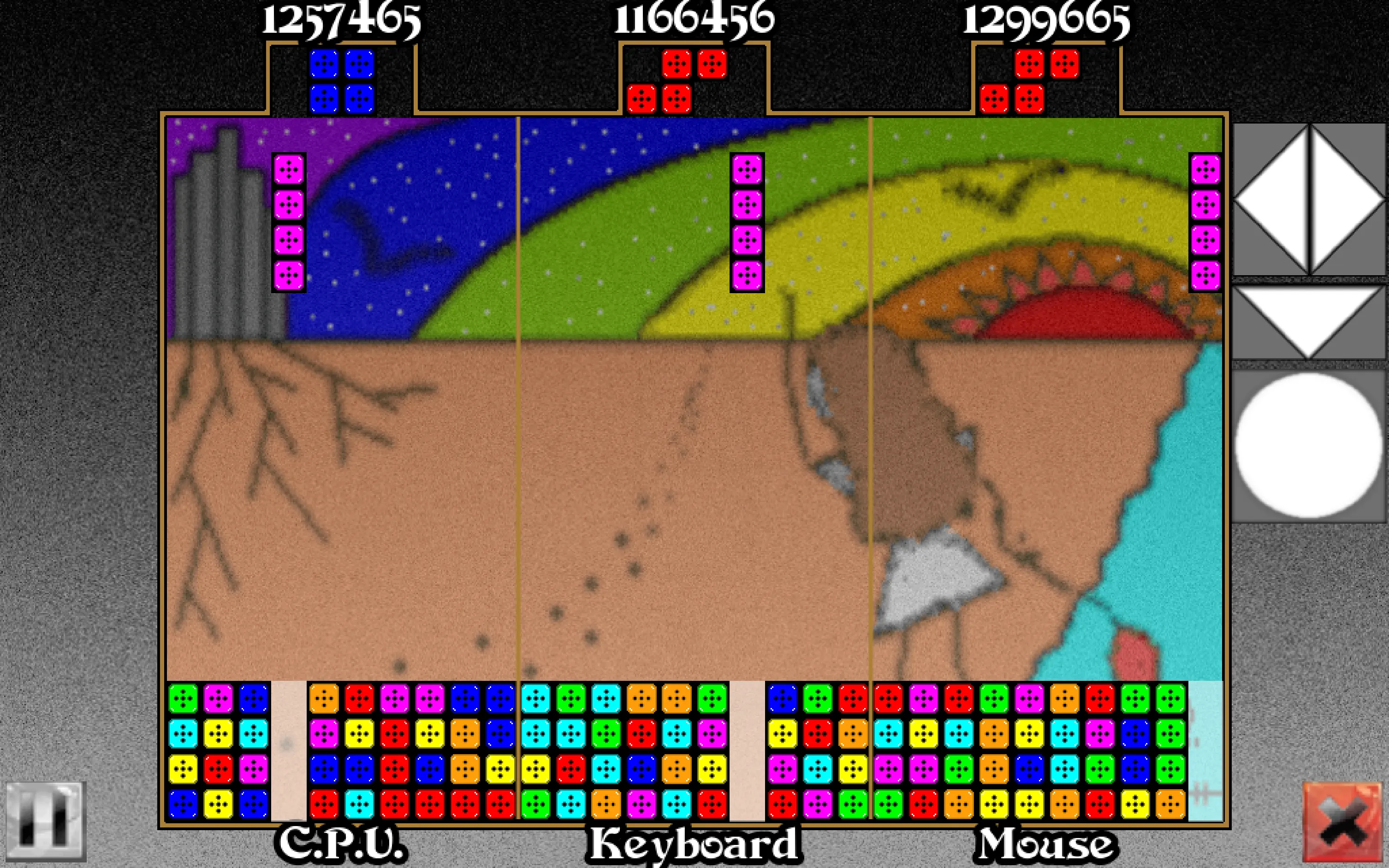 Fast-paced tetris-style gameplay with multiple modes