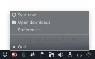Blackboard Sync lives in your system tray.