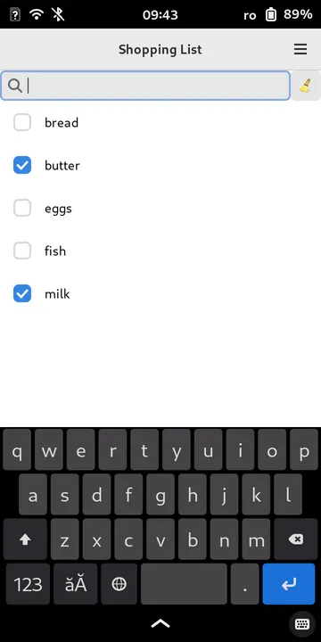 Add and check off items