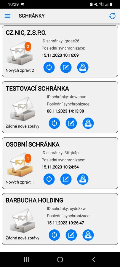 Main window of the application