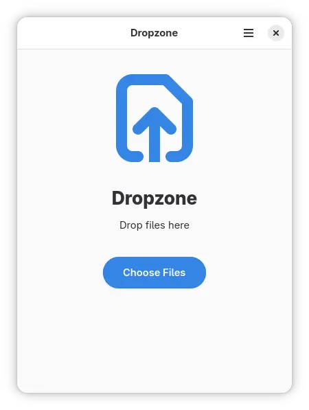 Choose or drag files to share over the local network