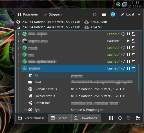 Syncthing Tray under Openbox with Tint2 panel