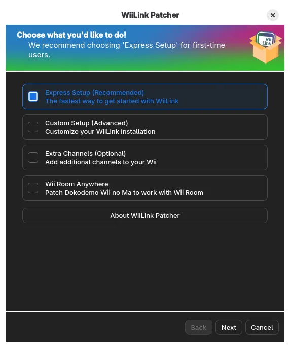 Main menu