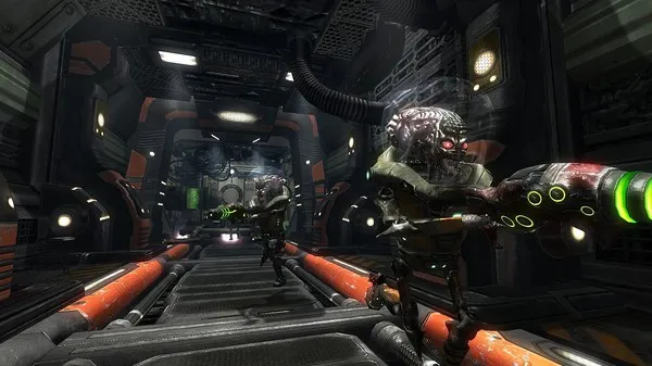 Two aliens with blasters