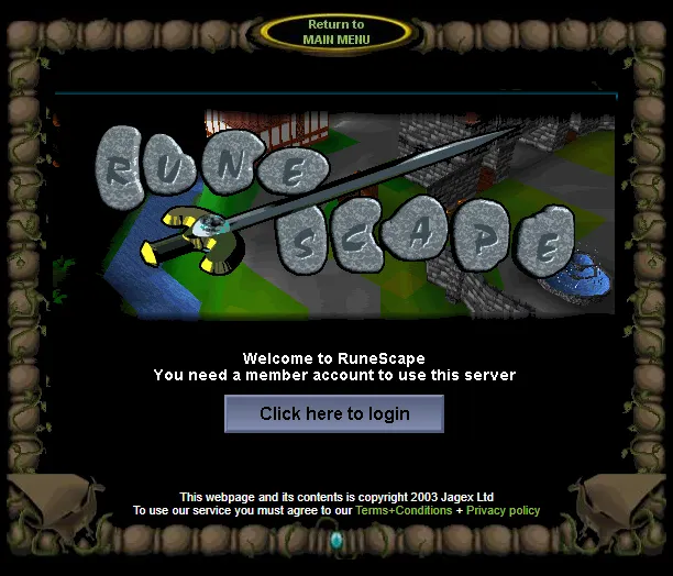 RSC Login Screen