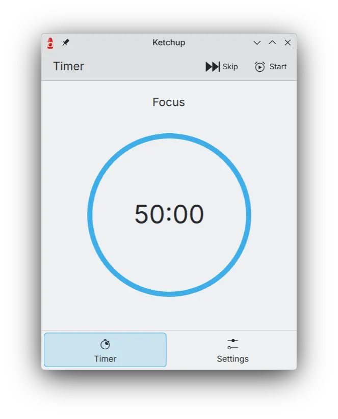 The Timer page in light theme
