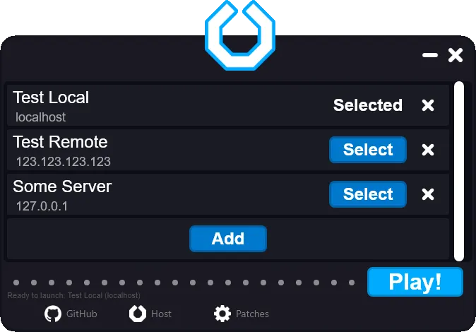 Nexus LU Launcher example server list