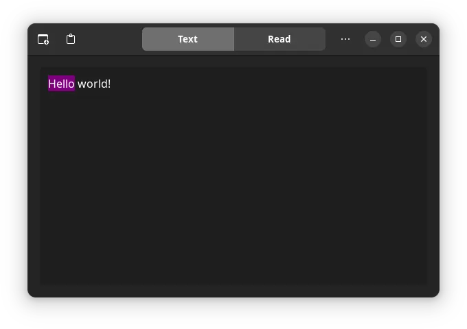 First tab, where you paste what you want to read