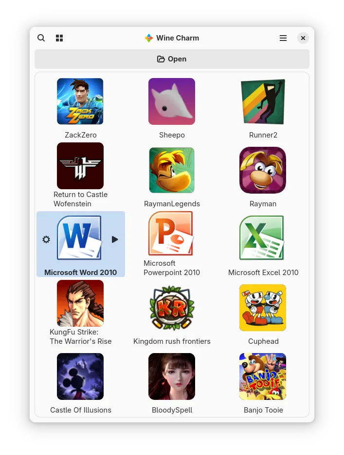 Main window showing Icon list