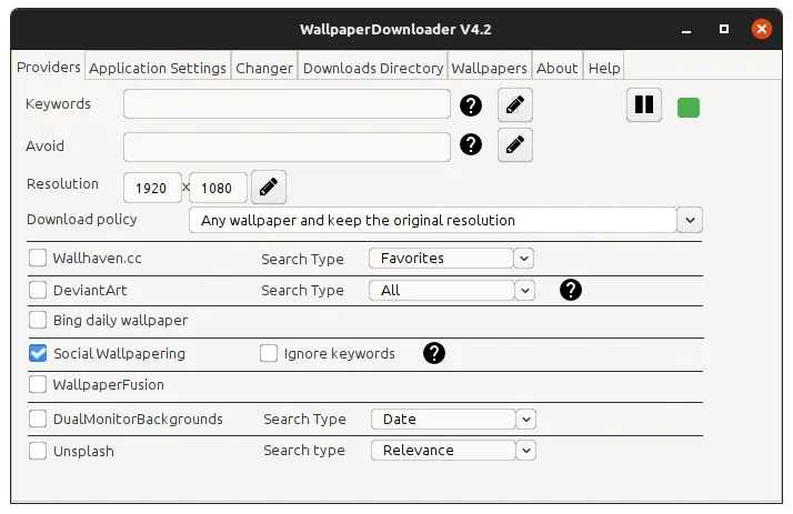 Providers tab