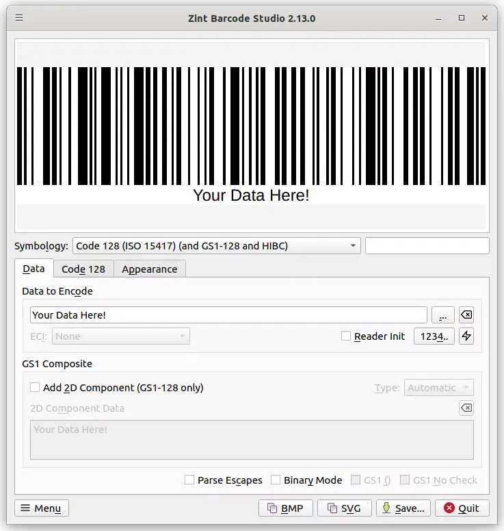 Create barcodes from any data