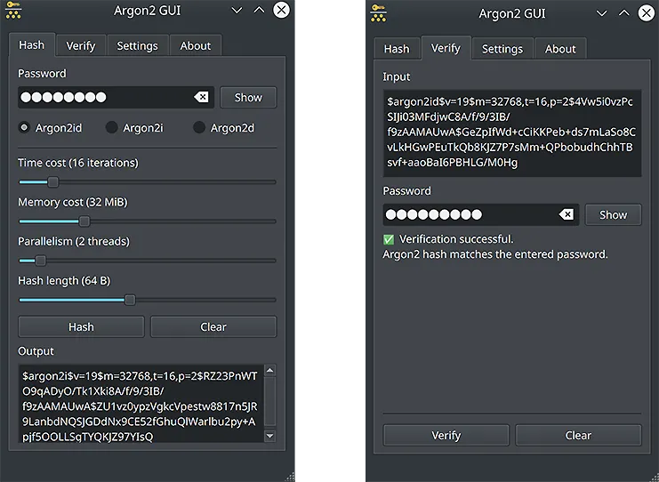 Hashing a password with Argon2id