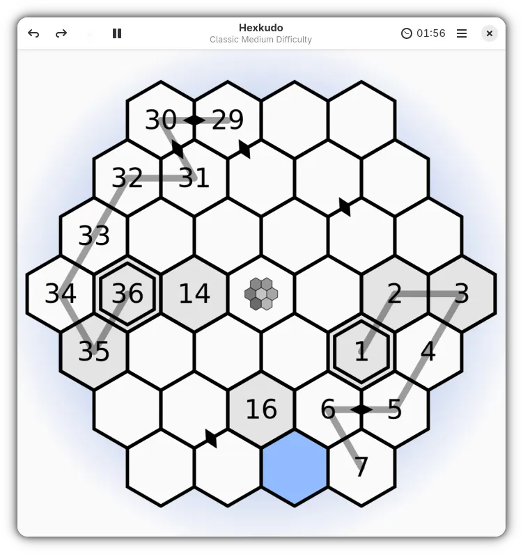 An Hexkudo game