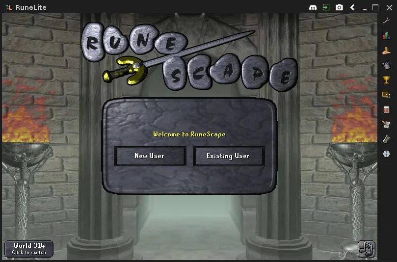 Login screen