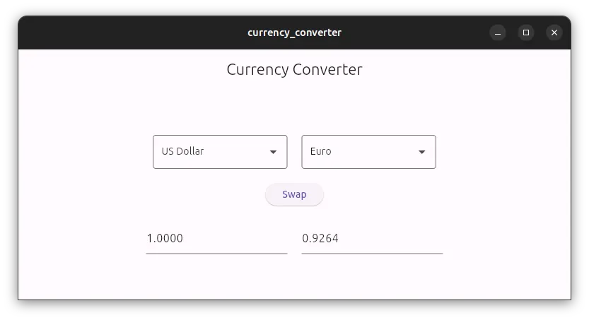A screenshot of the app's homepage