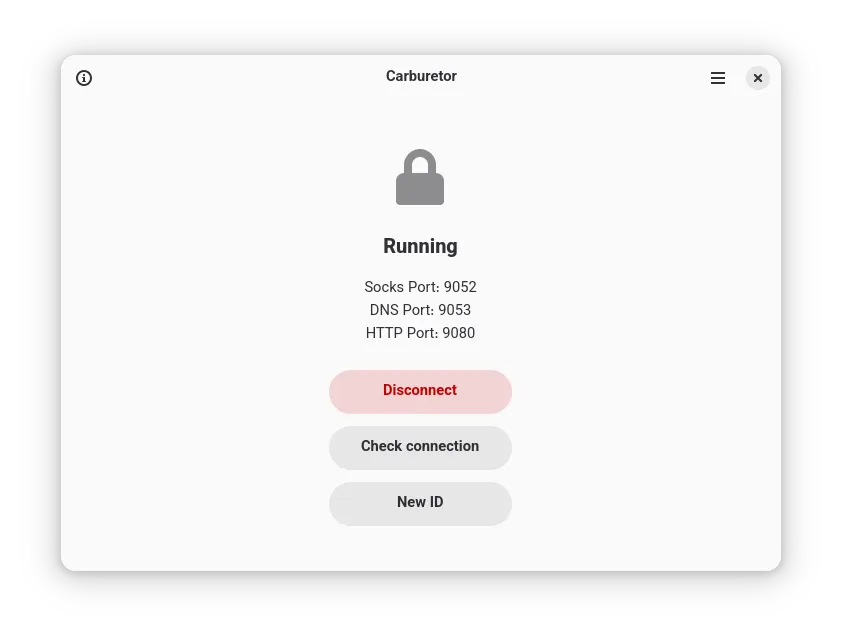 Main Page of Carburetor in Desktop mode