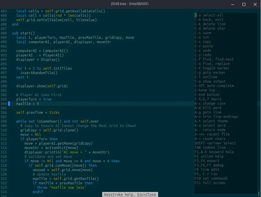 Main IDE window