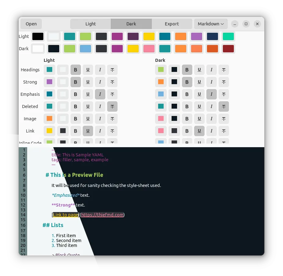 Theme Generator Window