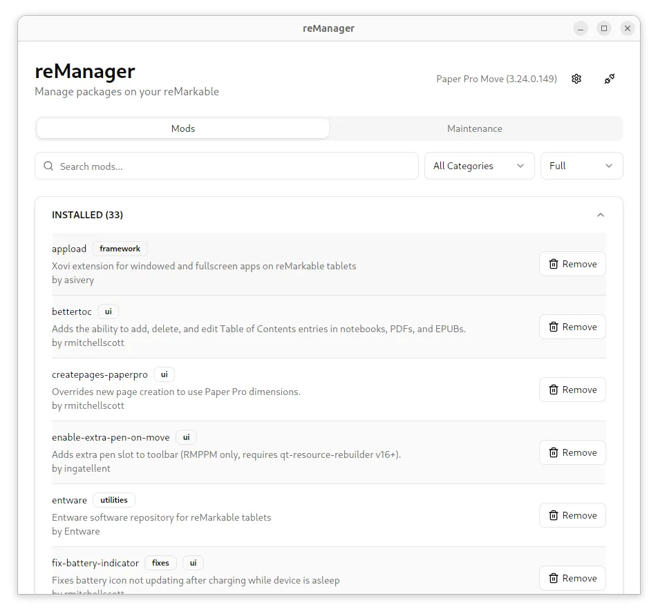 Main application window