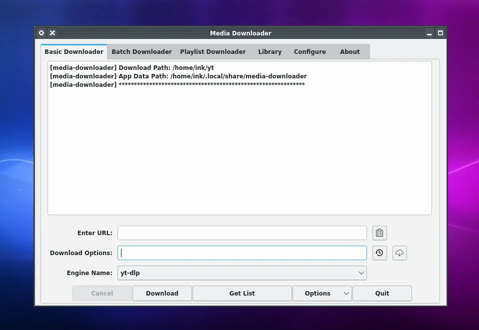Basic Downloader Tab